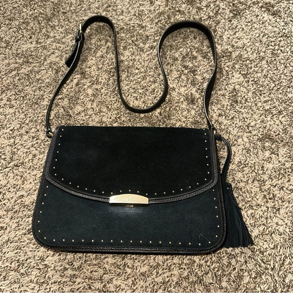 Elegant Black Studded Shoulder Bag has some blemishes please see pics
